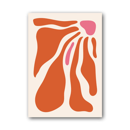 Terracotta Sweeping Bloom Abstract Poster