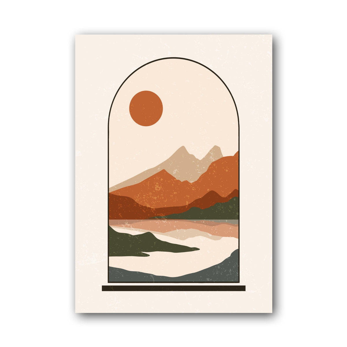 Rust Arch Mountain Water Poster