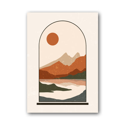 Rust Arch Mountain Water Poster