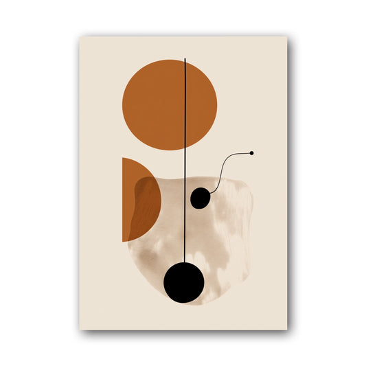 Ochre Dot and Curve Poster