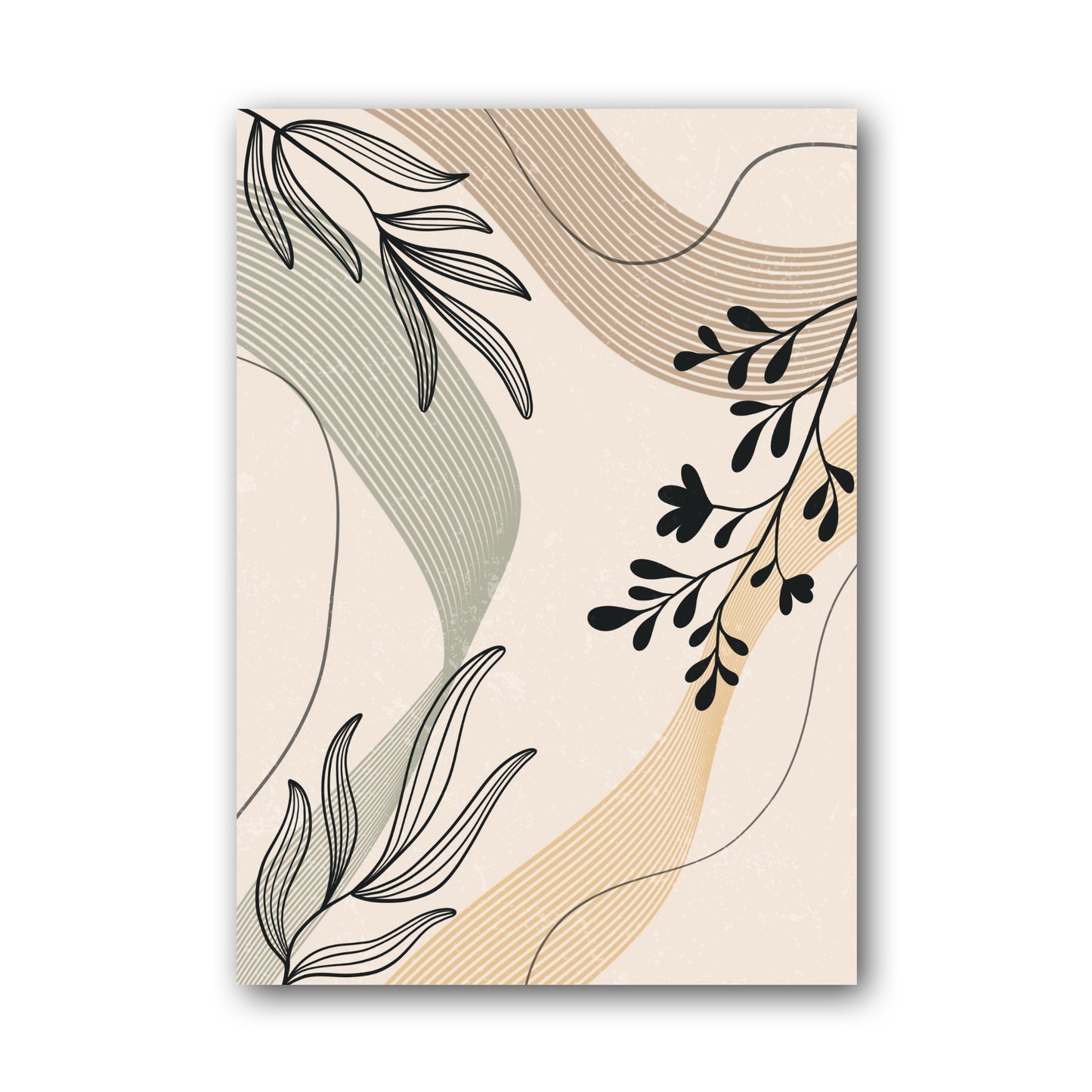 Grey Sage Botanical Line Collage Poster