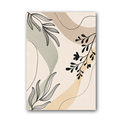 Grey Sage Botanical Line Collage Poster