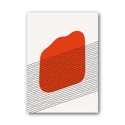Red Grey Layered Block Abstract Poster