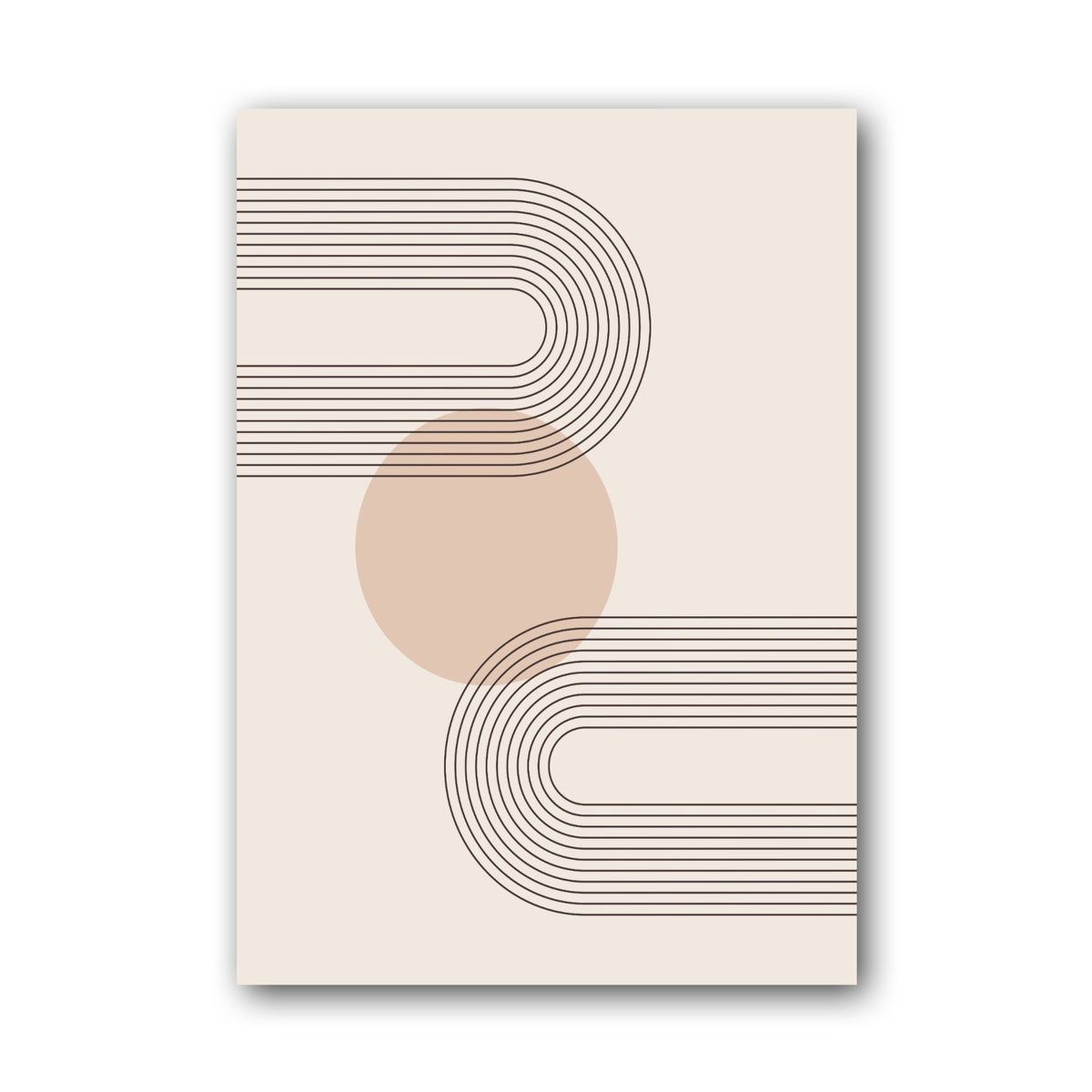 Peach S-Curve Stripe Poster