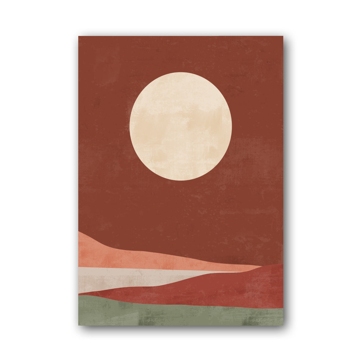 Rust Moon Horizon Abstract Poster