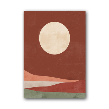 Rust Moon Horizon Abstract Poster