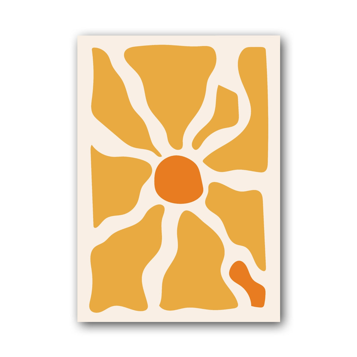 Golden Radiating Flower Abstract Poster
