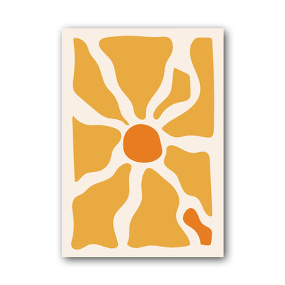 Golden Radiating Flower Abstract Poster
