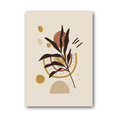 Ochre Brown Botanical Ornament Abstract Poster