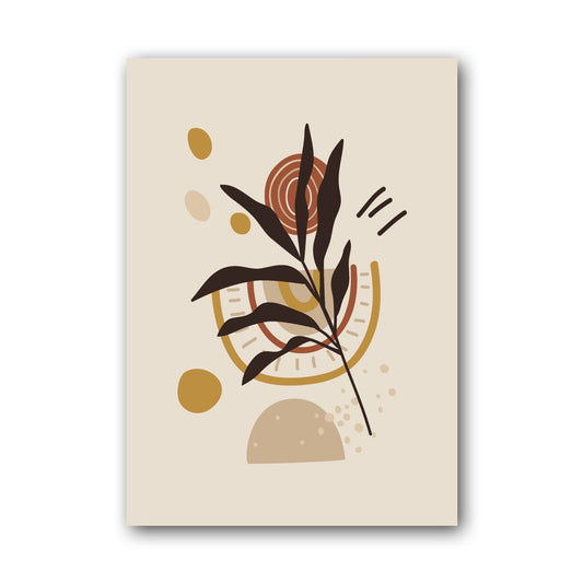 Ochre Brown Botanical Ornament Abstract Poster