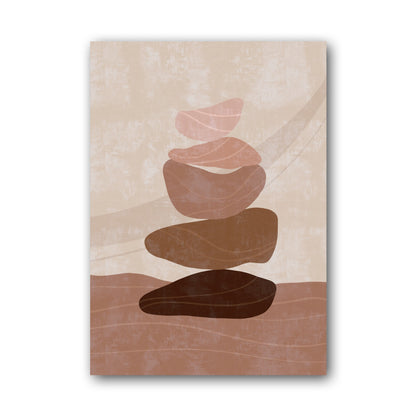 Brown Neutral Stacked Forms Abstract Poster