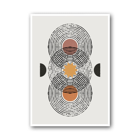Grey Mosaic Circle Geometric Poster