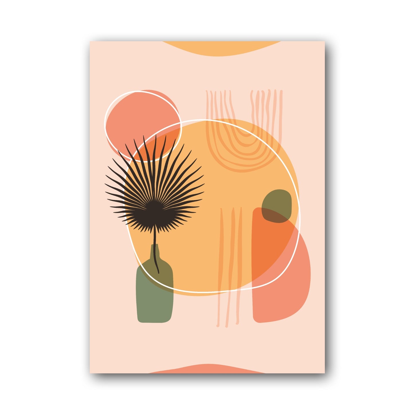 Peach Green Organic Circle Balance Poster