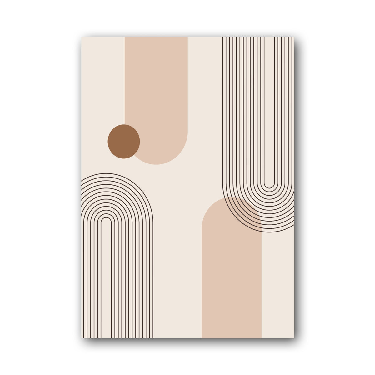 Taupe Peach Modular Columns Poster