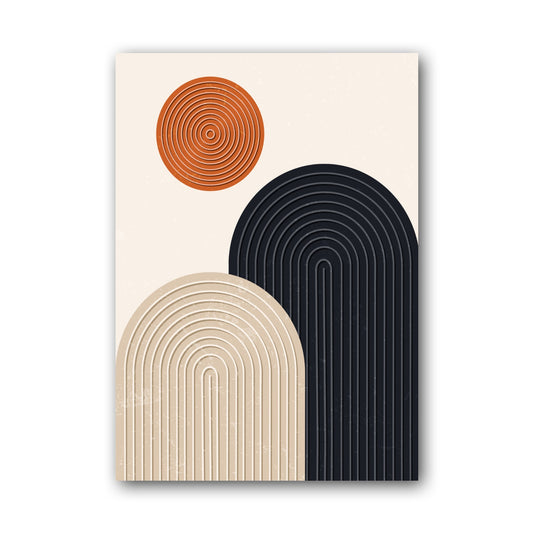 Orange Navy Twin Arches Poster