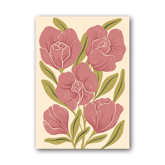 Rose Tulip Botanical Abstract Poster