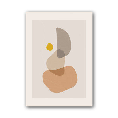 Beige Grey Rounded Balance Abstract Poster