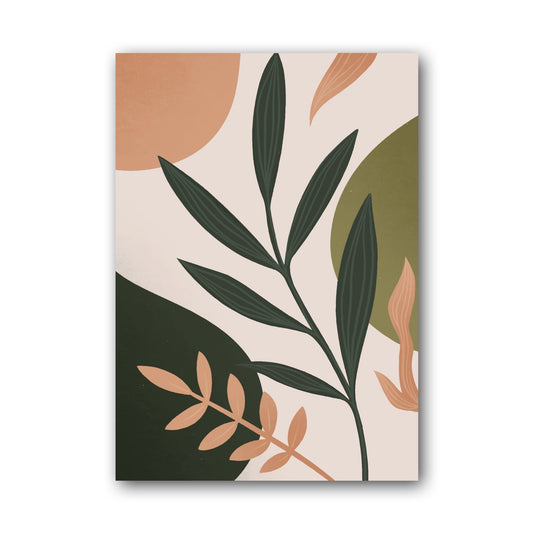 Sage Terracotta Leaf Flow Abstract Poster
