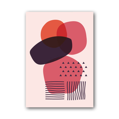 Pink Navy Stacked Organic Shapes Poster