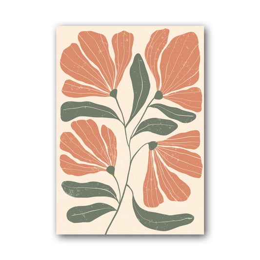 Terracotta Sage Botanical Abstract Poster