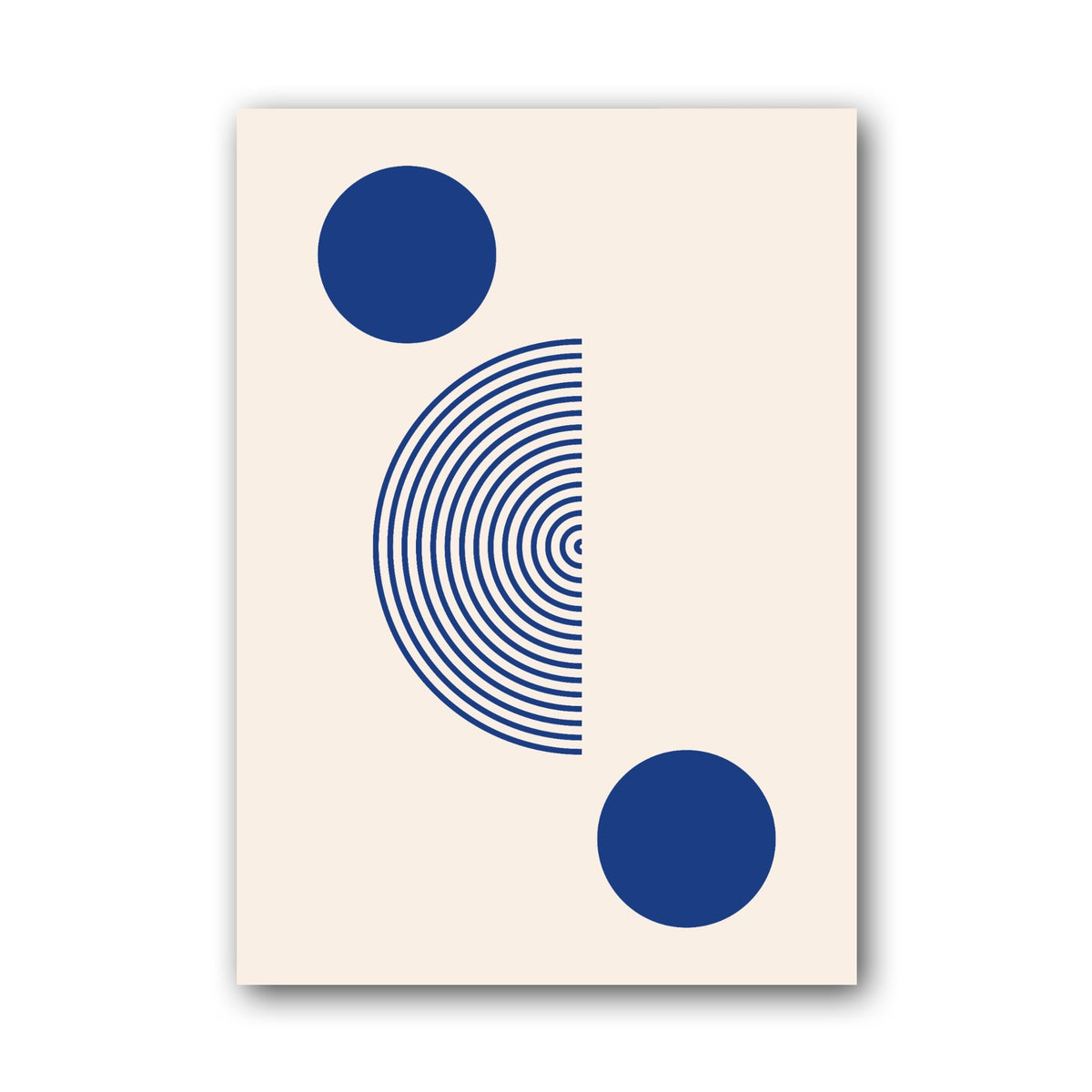 Blue Circle and Semicircle Poster