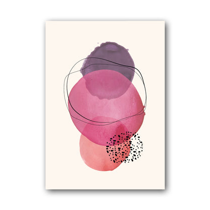 Pink Purple Layered Ovals Abstract Poster