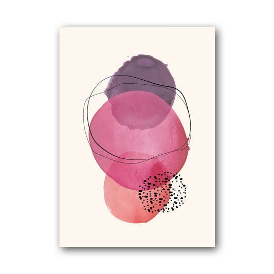 Pink Purple Layered Ovals Abstract Poster