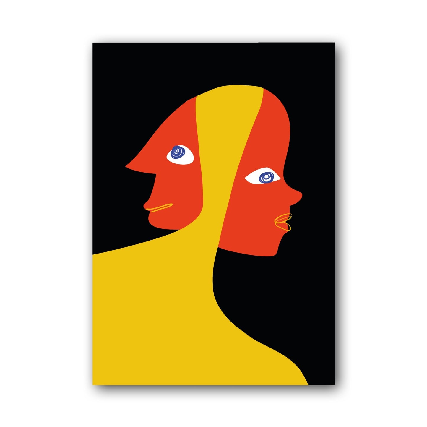 Red Yellow Black Bold Abstract Poster