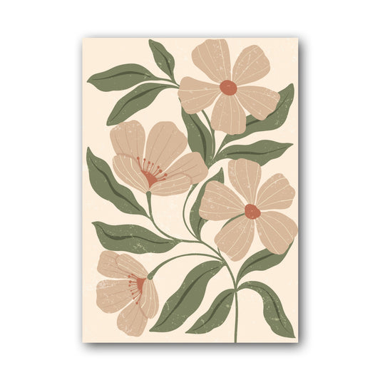 Muted Rose Leaf Botanical Poster