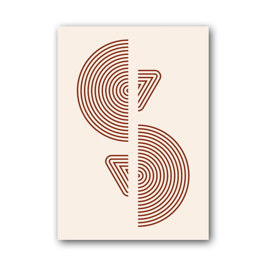 Blush Mirrored Curves Abstract Poster