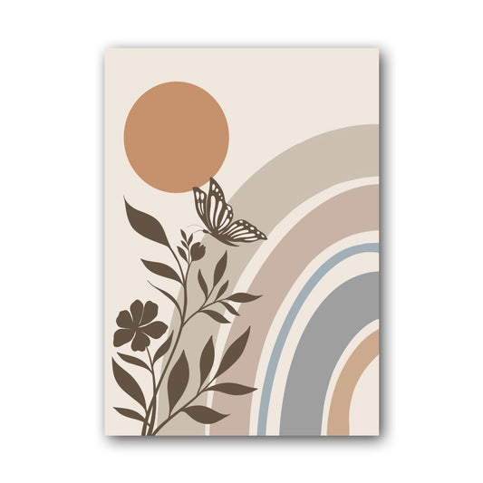 Beige Rust Rainbow Botanicals Abstract Poster
