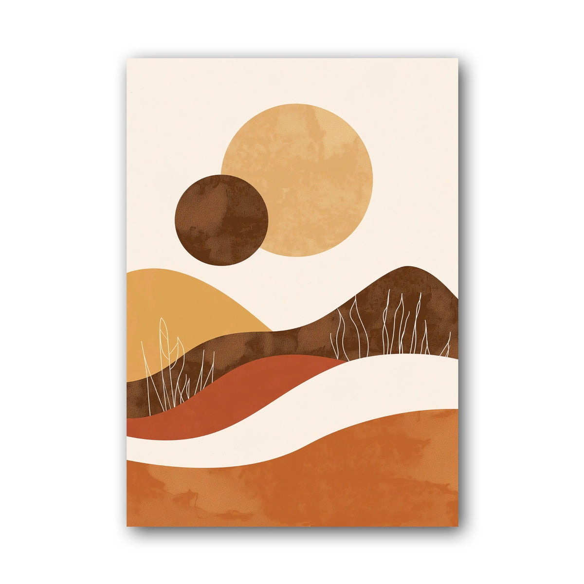 Ochre Rolling Hills Abstract Poster