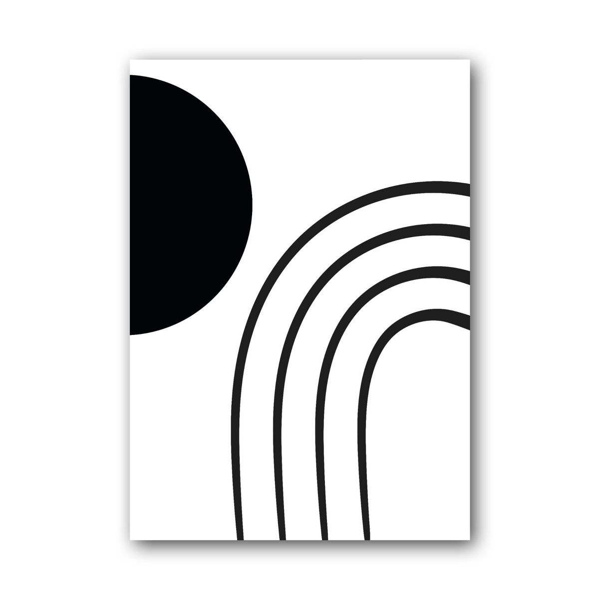 Black Rainbow Curve Abstract Poster