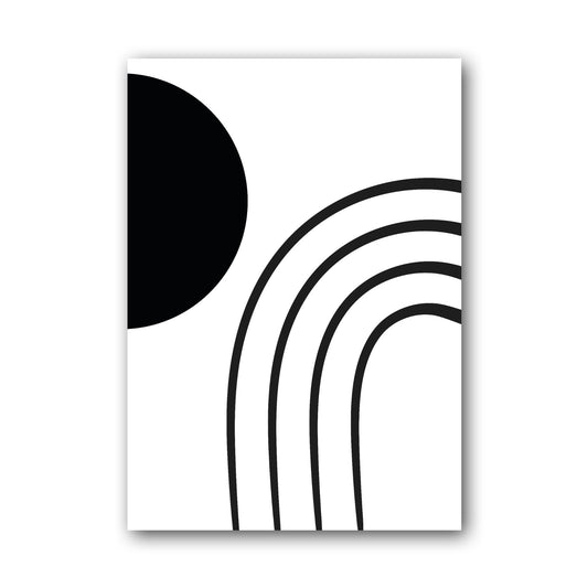 Black Rainbow Curve Abstract Poster