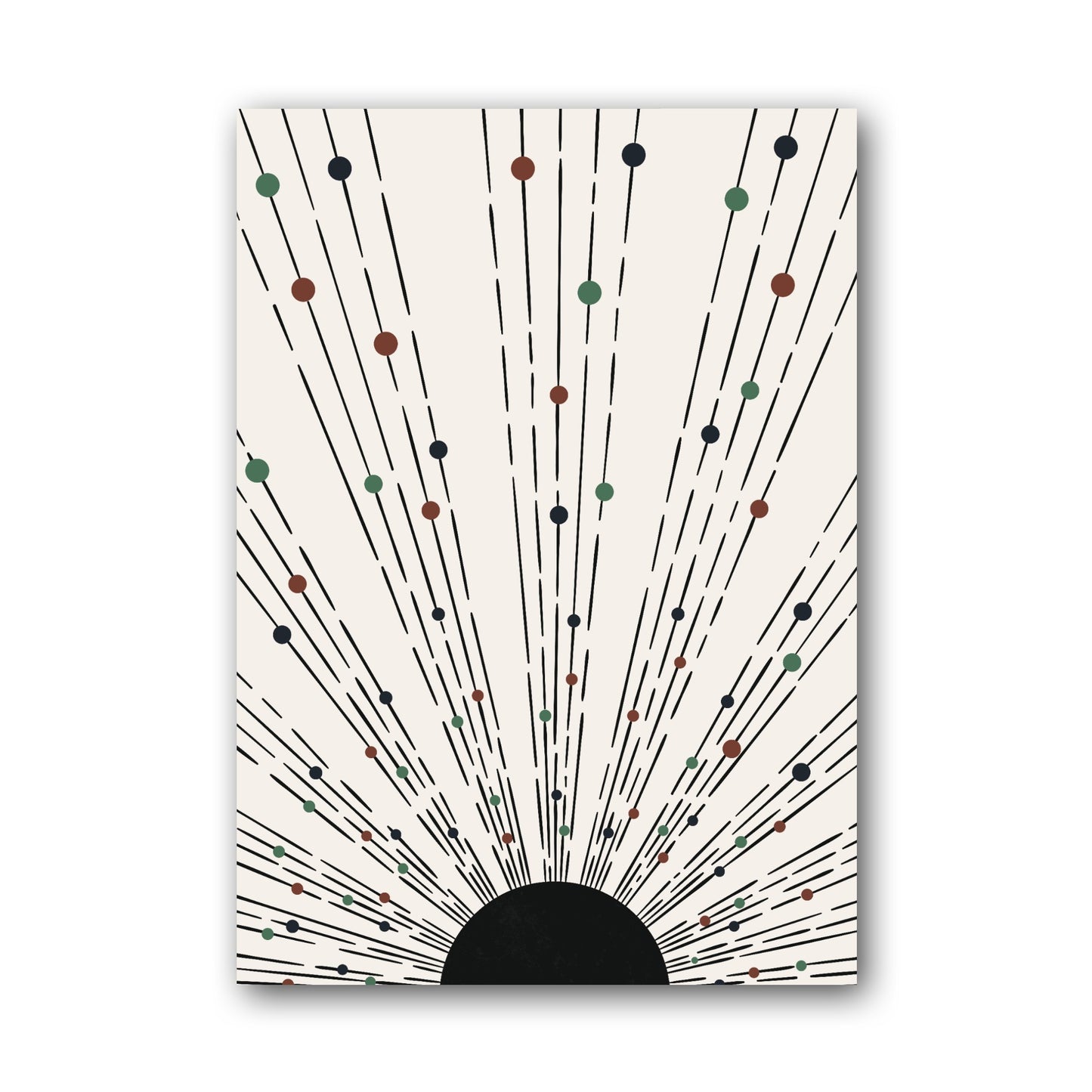 Beige Radiating Line Abstract Poster