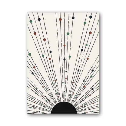 Beige Radiating Line Abstract Poster