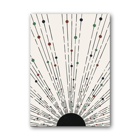 Beige Radiating Line Abstract Poster