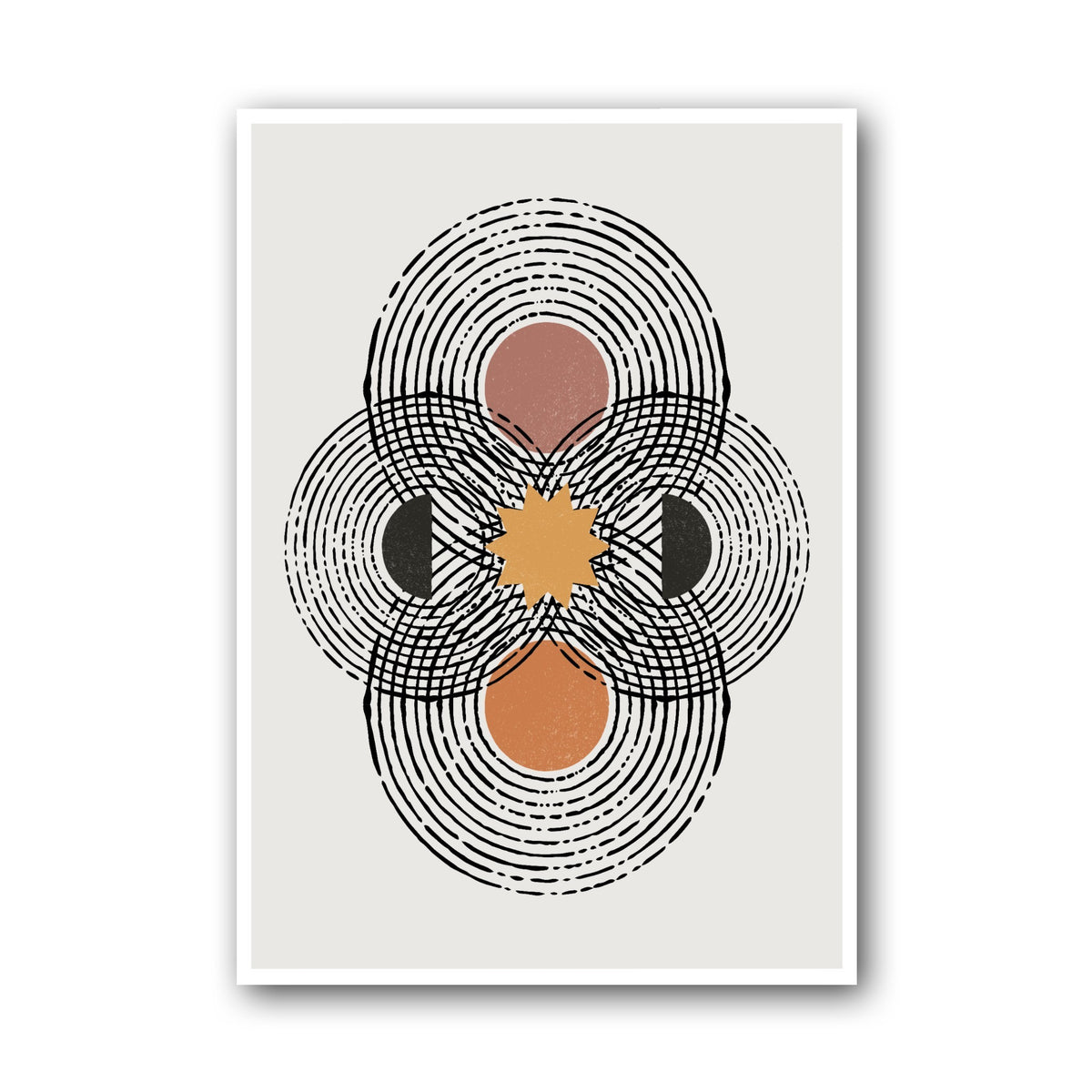 Grey Layered Rosette Poster