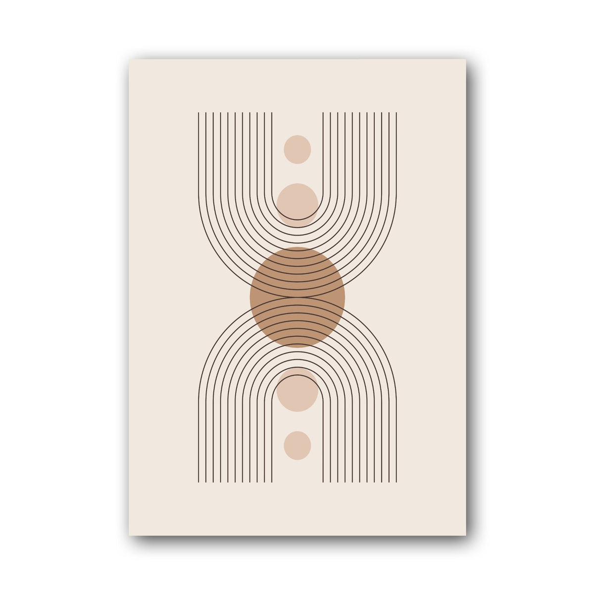 Taupe Central Medallion Lines Poster