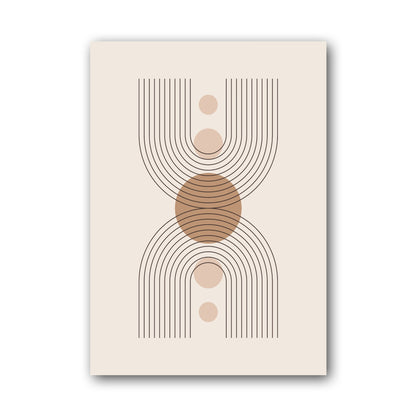 Taupe Central Medallion Lines Poster