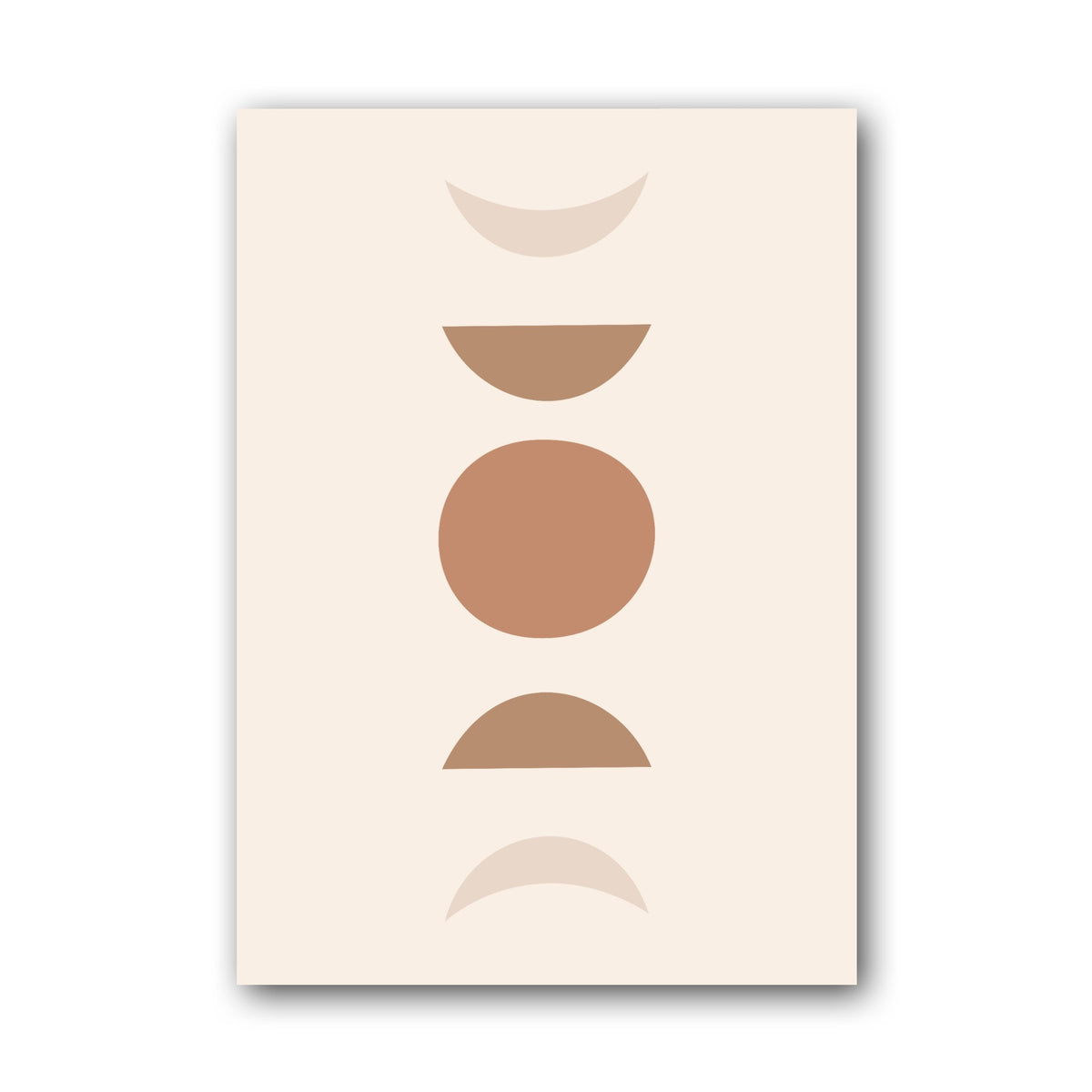 Beige Stacked Moon Shapes Poster
