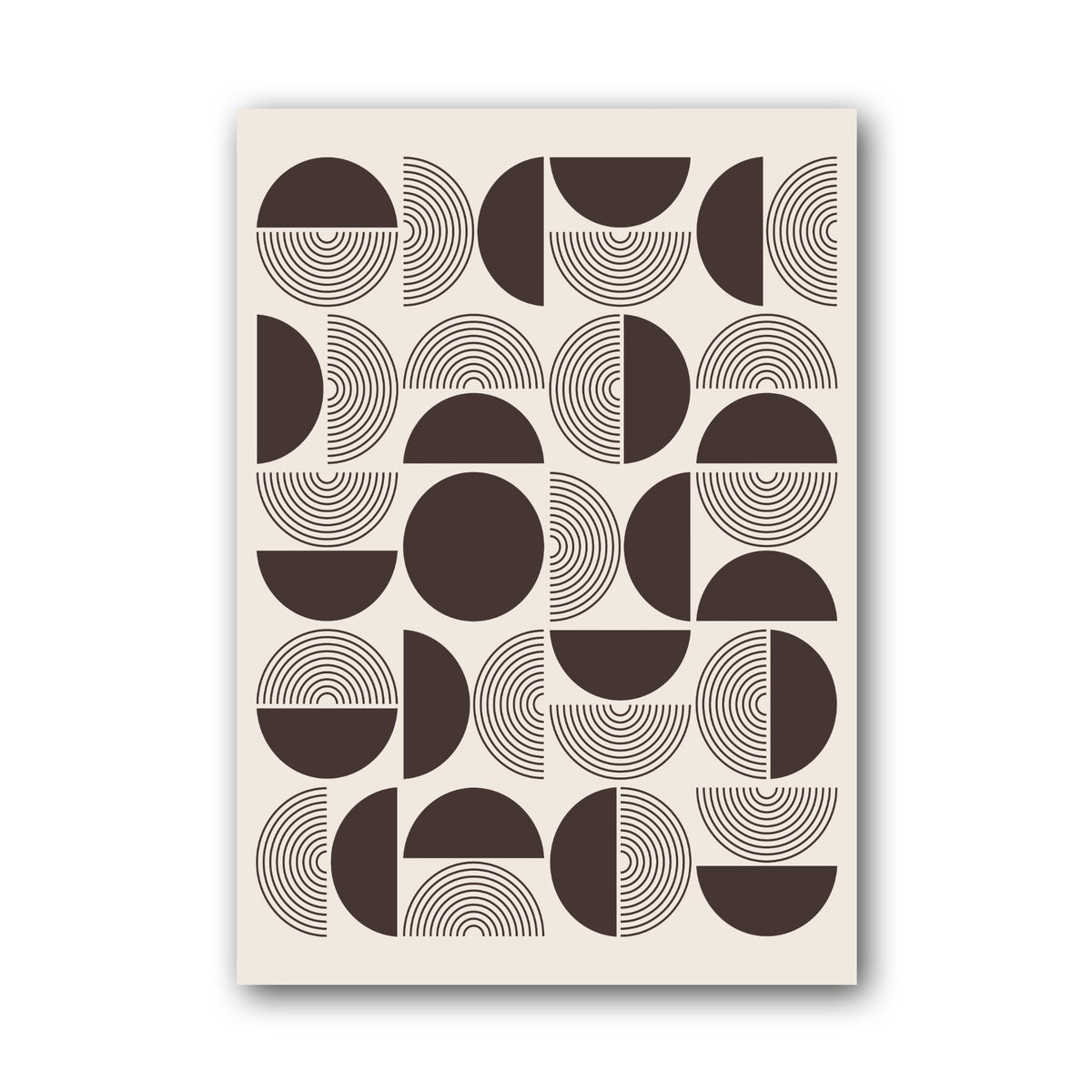 Brown Cream Geometric Tile Poster