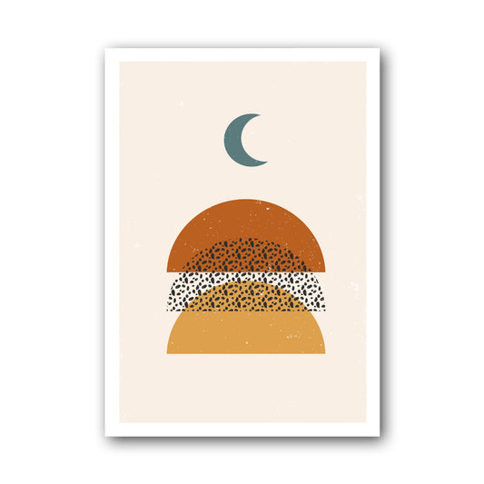 Ochre Moonlit Horizon Poster