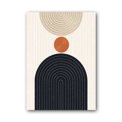 Orange Dot and Navy Arch Poster