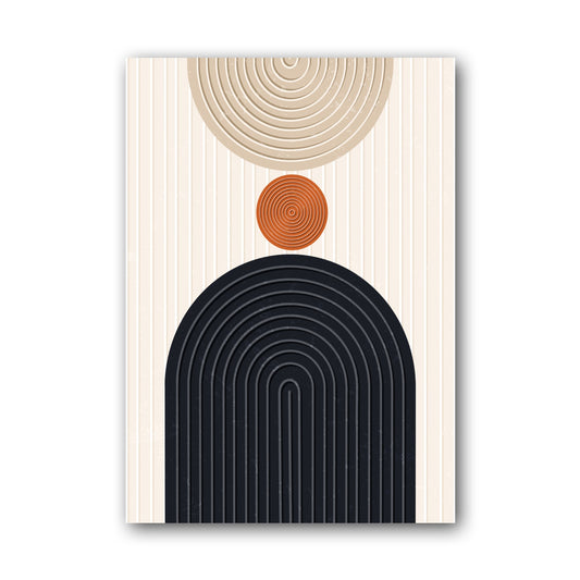 Orange Dot and Navy Arch Poster