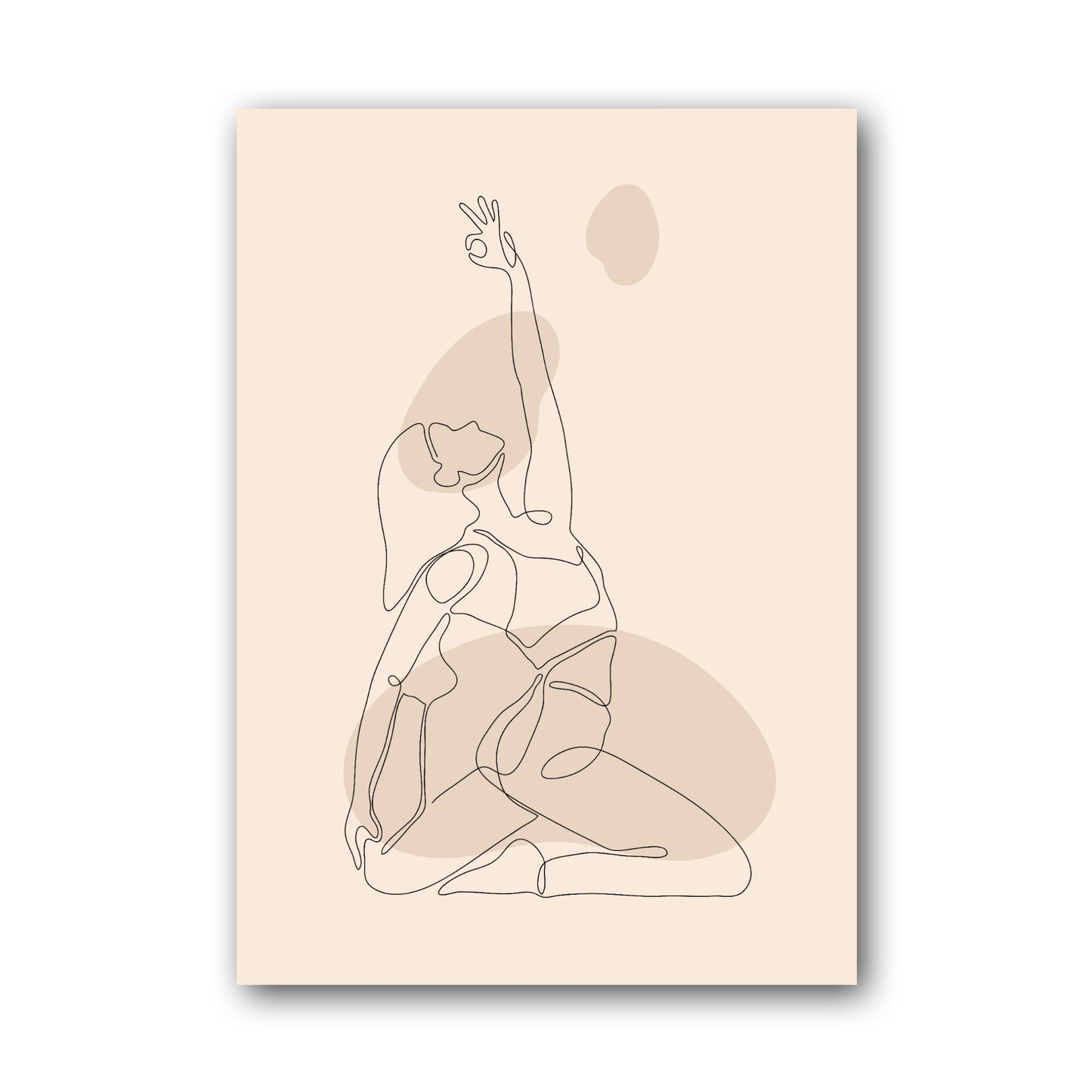 Cream Fine Line Organic Abstract Poster