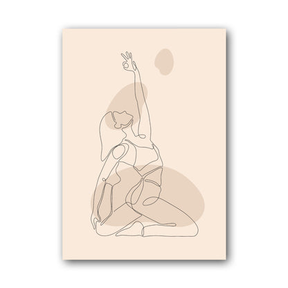 Cream Fine Line Organic Abstract Poster