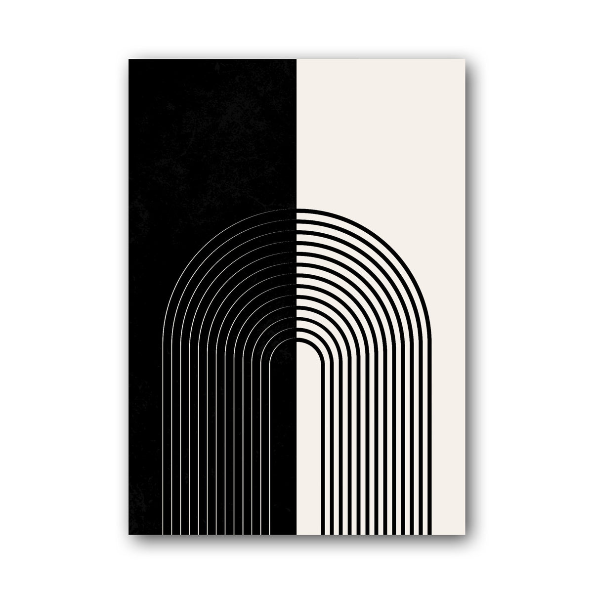 Black and Grey Split Circle Poster