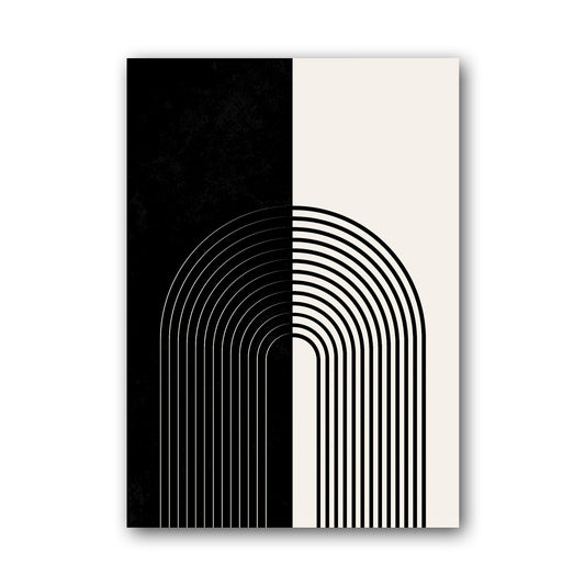 Black and Grey Split Circle Poster