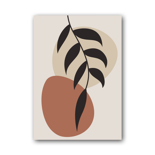 Brown Black Organic Leaf Balance Abstract Poster
